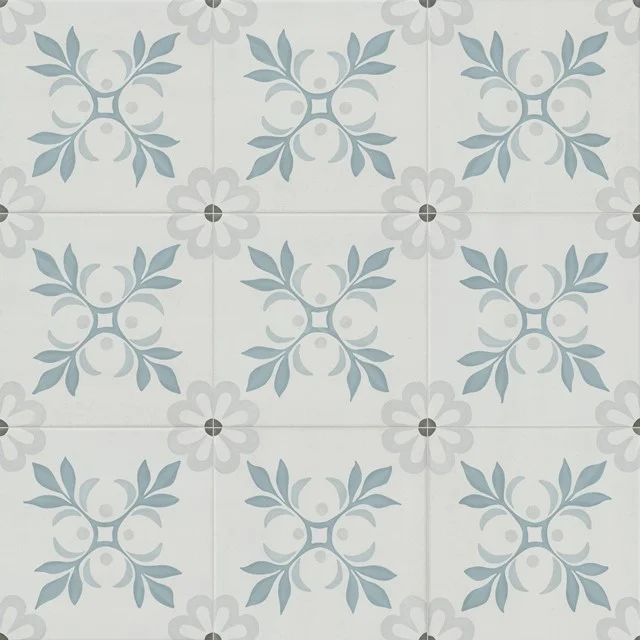 Bodenfliese/Wandfliese Aurora Flora Blau 22.3x22.3cm Dekor Mehrfarbig Unrektifiziert 502-080102 Bodenfliese/Wandfliese Aurora Flora Blau 22.3x22.3cm Dekor Mehrfarbig Unrektifiziert 502-080102