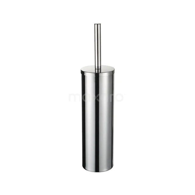 Radius WC Borstel | Chroom | Staande toiletborstelhouder 200-1205 RVS toiletborstelhouder met slanke cilindervorm, perfect voor een moderne badkamer, inclusief duurzame borstel met zilveren steel.