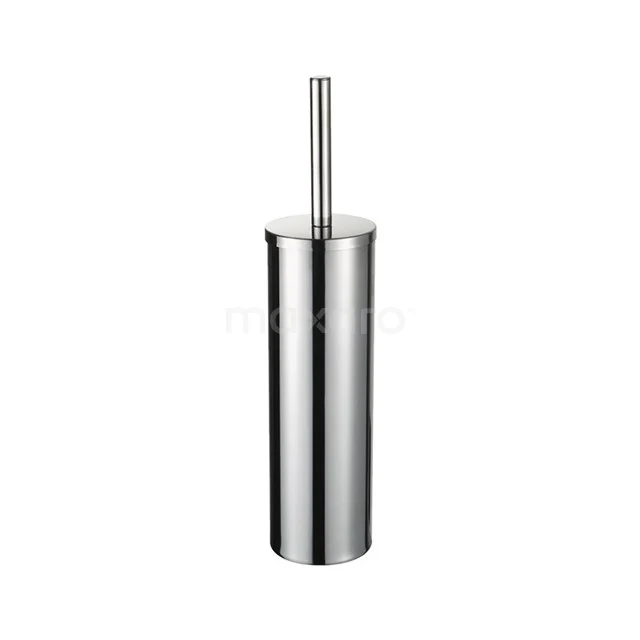 Toilet brush Radius Chrome Upright Chrome 200-1205 Stainless steel toilet brush holder with slim cylinder shape, perfect for a modern bathroom, includes durable brush with silver handle.