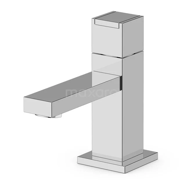 Cubic Waschtischarmatur Aufputz | Chrom | Kaltwasserarmatur (für Gäste-WC) 22.004.404 Viereckige chromatische Waschbeckenarmatur, minimalistisches Design, ideal für moderne Bäder, aus langlebigem Material gefertigt.