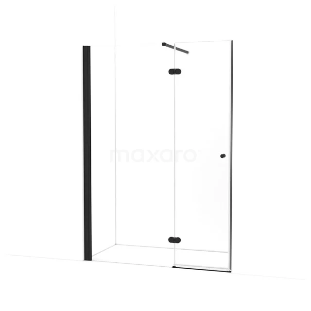 Amber Duschtür | 140 cm Matt Schwarz Klarglas Drehtür WTB853120M