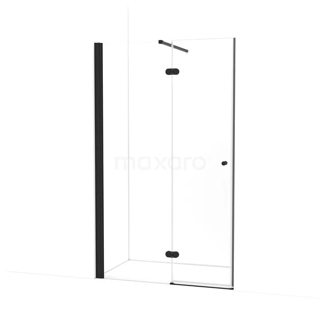 Amber Shower door | 120 cm Matte black Clear glass Pivot door WTB653120M