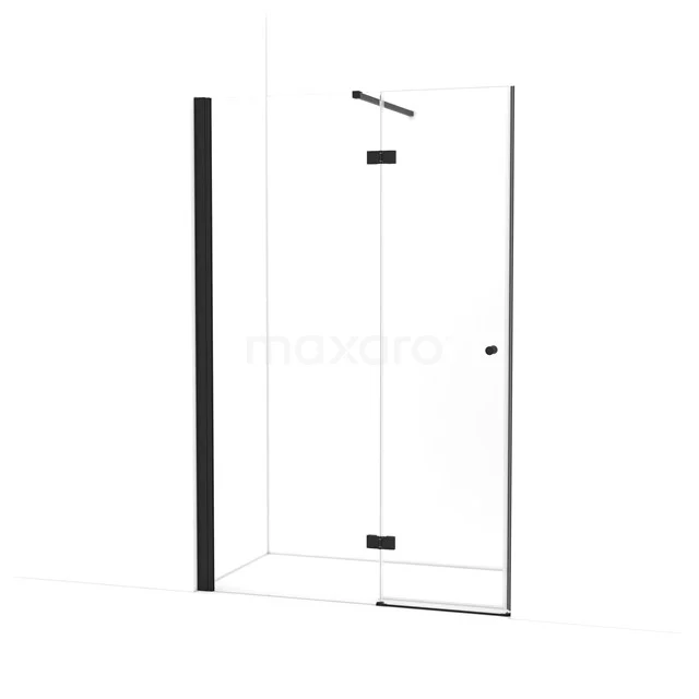 Amber Duschtür | 130 cm Matt Schwarz Klarglas Drehtür WTB753110M