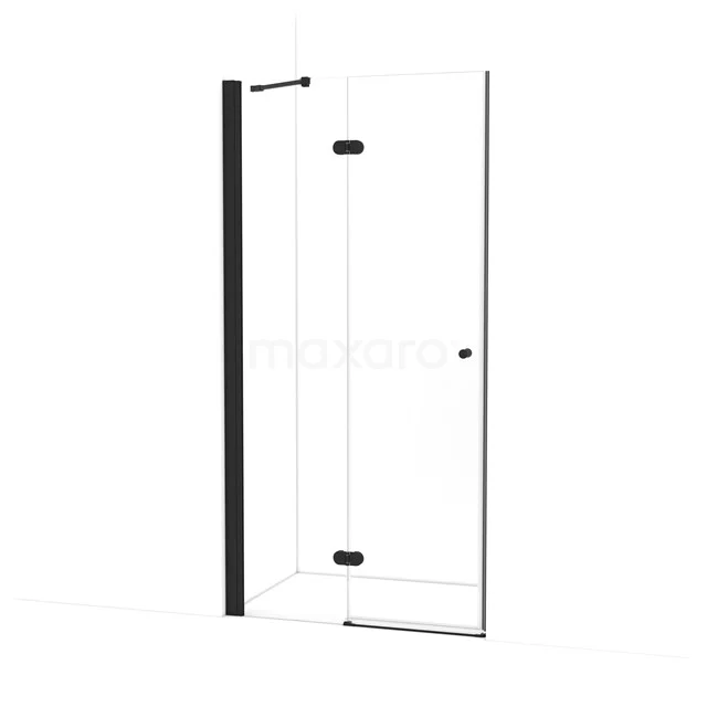 Amber Duschtür | 100 cm Matt Schwarz Klarglas Drehtür WTB453220M