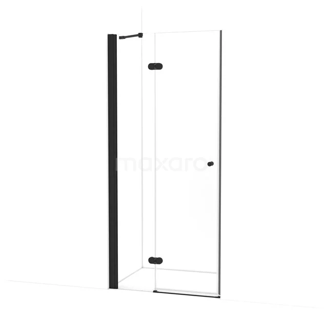 Amber Duschtür | 90 cm Matt Schwarz Klarglas Drehtür WTB353220M