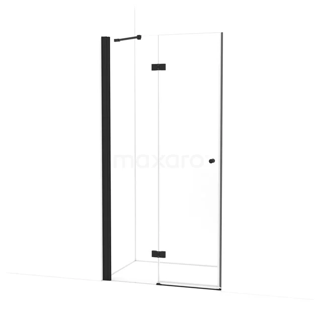 Amber Duschtür | 100 cm Matt Schwarz Klarglas Drehtür WTB453210M