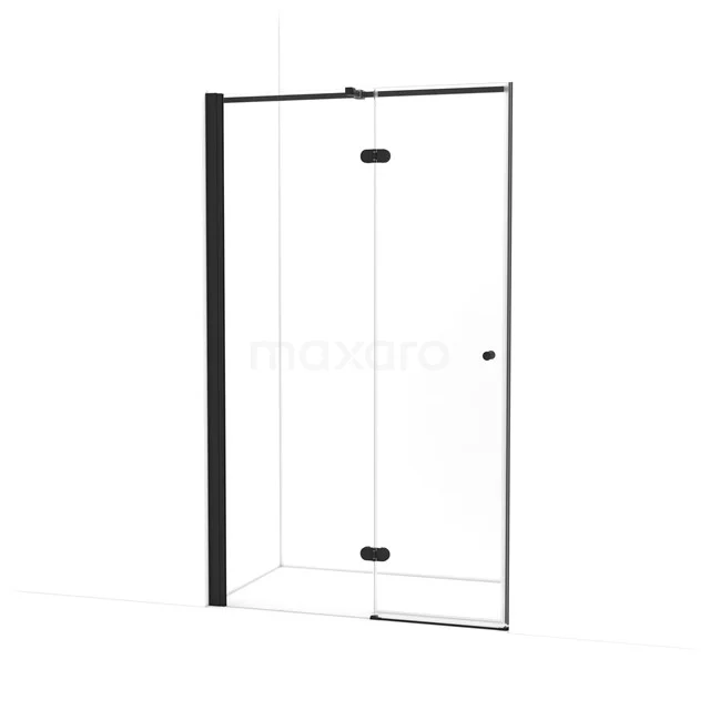 Amber Douchedeur | 120 cm Mat zwart Helder glas Draaideur WTB653320M