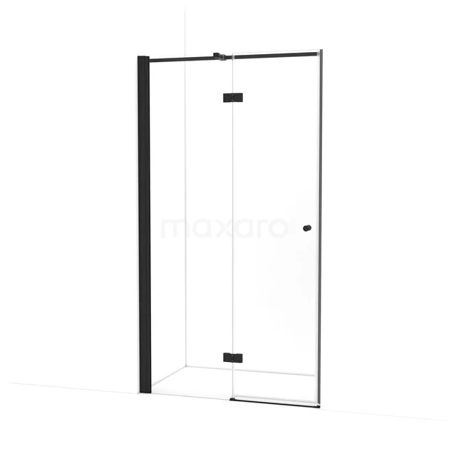 Amber Douchedeur | 110 cm Mat zwart Helder glas Draaideur WTB553310M