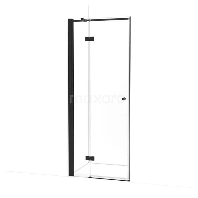 Amber Duschtür | 80 cm Matt Schwarz Klarglas Drehtür WTB253310M