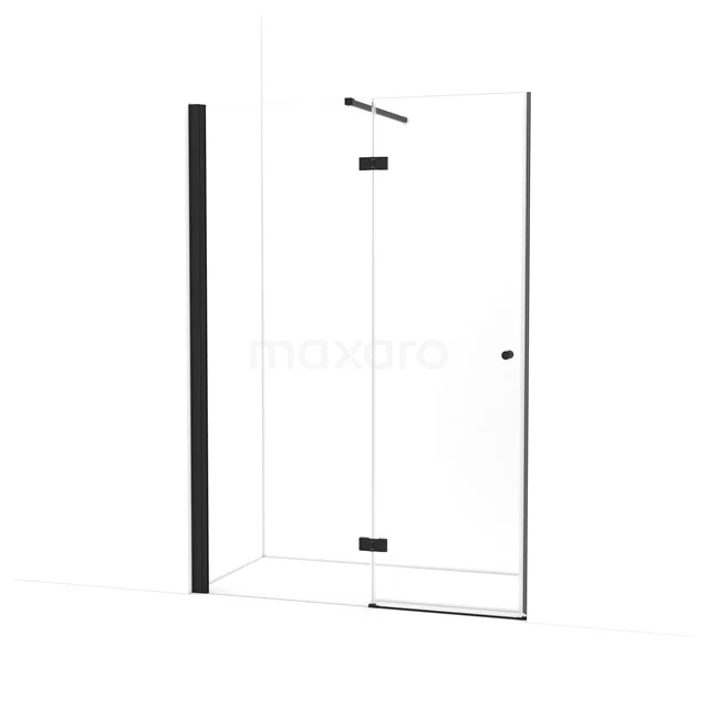 Amber Douchedeur | 140 cm Mat zwart Helder glas Draaideur WTB763110M