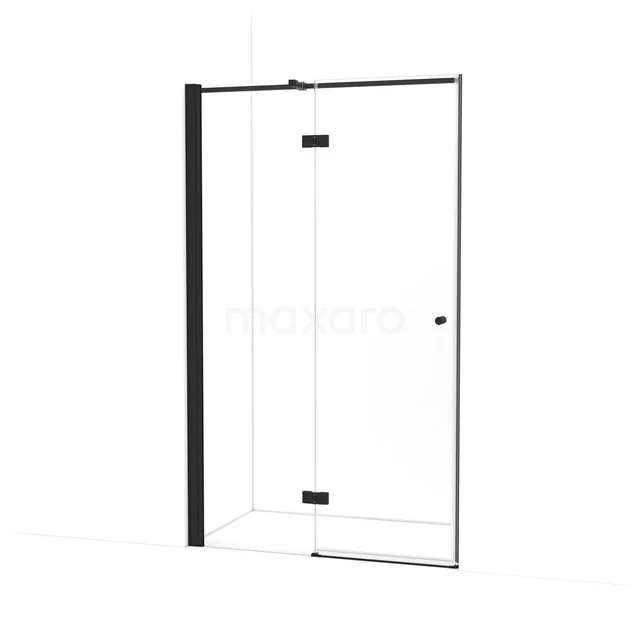 Amber Douchedeur | 120 cm Mat zwart Helder glas Draaideur WTB563310M