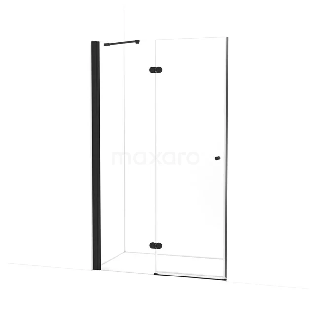 Amber Douchedeur | 120 cm Mat zwart Helder glas Draaideur WTB563220M