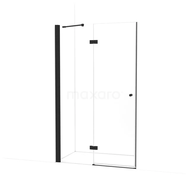 Amber Douchedeur | 120 cm Mat zwart Helder glas Draaideur WTB653210M