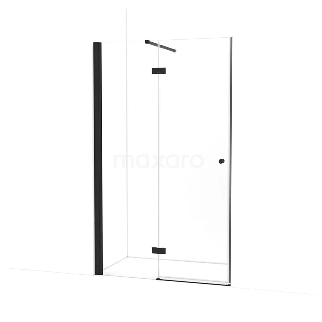 Amber Duschtür | 120 cm Matt Schwarz Klarglas Drehtür WTB563110M