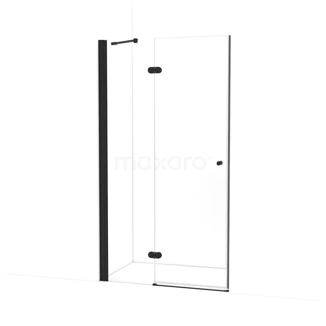 Amber Duschtür | 110 cm Matt Schwarz Klarglas Drehtür WTB463220M