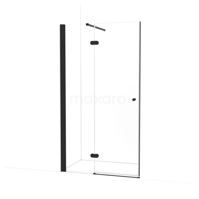 Amber Duschtür | 110 cm Matt Schwarz Klarglas Drehtür WTB463120M