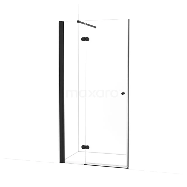 Amber Duschtür | 100 cm Matt Schwarz Klarglas Drehtür WTB363120M