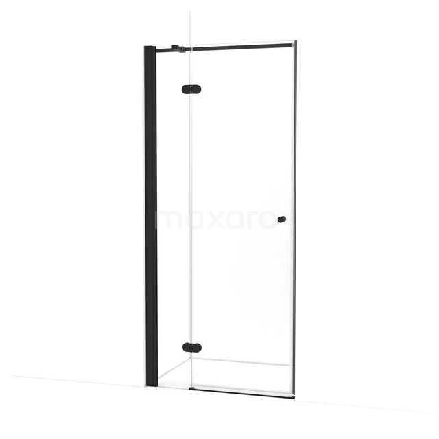 Amber Duschtür | 90 cm Matt Schwarz Klarglas Drehtür WTB263320M