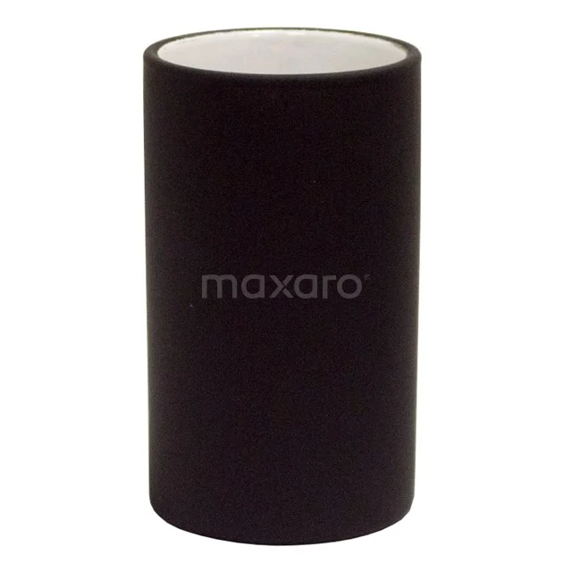 Schwarzer zylindrischer Zahnbürstenhalter aus Keramik, perfekt für einen modernen Badezimmerstil.