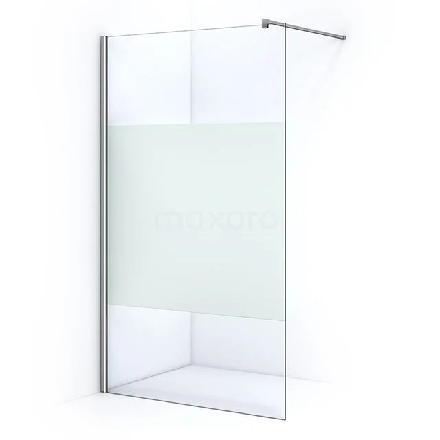 Walk-in shower with clear and matt safety glass, aluminium profile, modern design for a stylish bathroom.