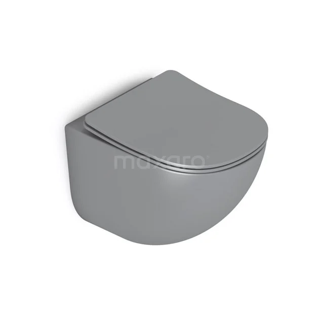 Wall closet in grey ceramic, compact design, ideal for modern bathrooms.