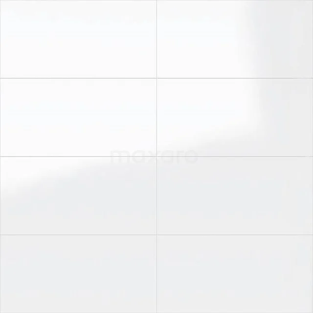 White ceramic bathroom tile with glossy finish, rectangular design suitable for modern wall covering.