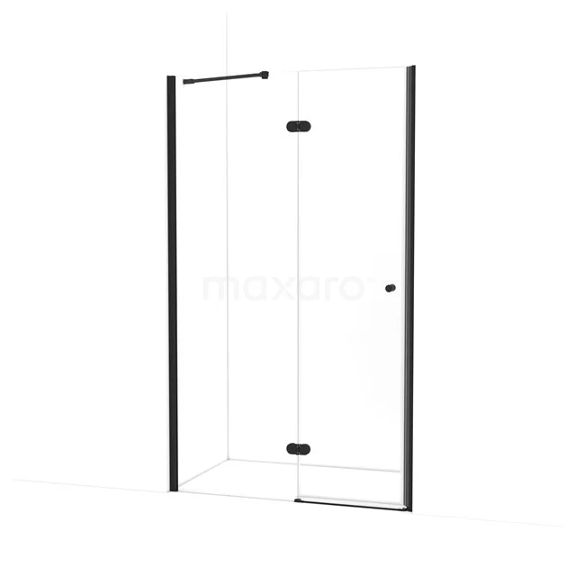 Amber Douchedeur | 120 cm Mat zwart Helder glas Draaideur WTC65220M