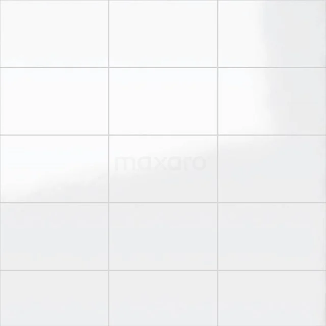 Glänzende weiße keramische Wandfliese für das Badezimmer, 20x20 cm, klassisches Design mit einer glatten Oberfläche.