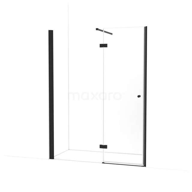Amber Duschtür | 155 cm Matt Schwarz Klarglas Drehtür WTC863110M