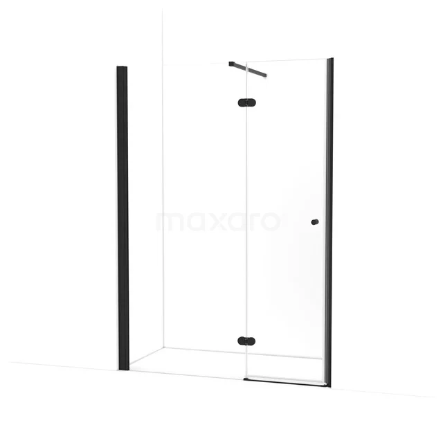 Amber Duschtür | 145 cm Matt Schwarz Klarglas Drehtür WTC853120M