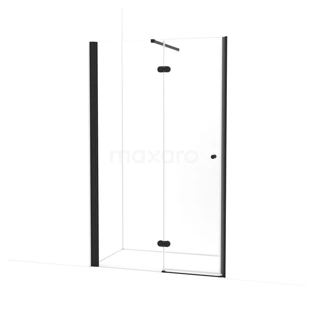 Amber Shower door | 125 cm Matte black Clear glass Pivot door WTC653120M