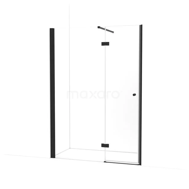 Amber Duschtür | 145 cm Matt Schwarz Klarglas Drehtür WTC853110M