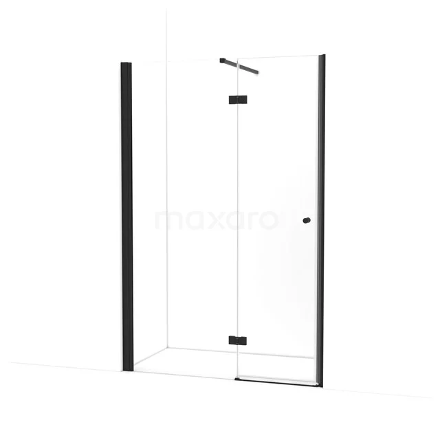 Amber Duschtür | 135 cm Matt Schwarz Klarglas Drehtür WTC753110M