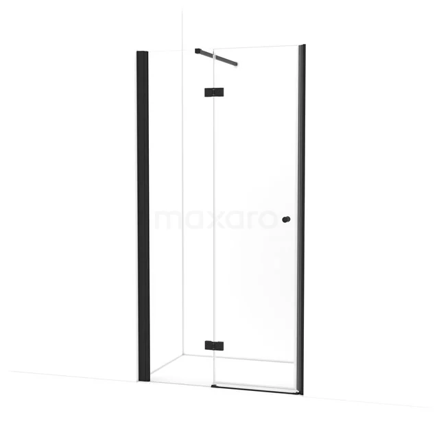 Amber Duschtür | 105 cm Matt Schwarz Klarglas Drehtür WTC453110M