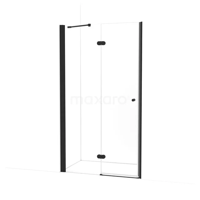 Amber Duschtür | 135 cm Matt Schwarz Klarglas Drehtür WTC663220M