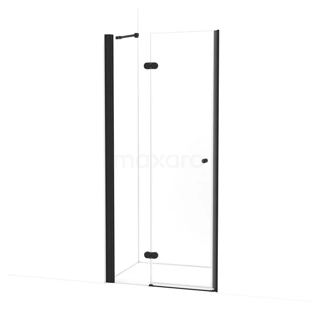 Amber Duschtür | 95 cm Matt Schwarz Klarglas Drehtür WTC353220M