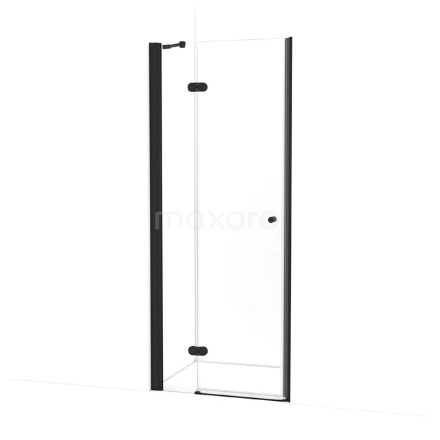 Amber Duschtür | 85 cm Matt Schwarz Klarglas Drehtür WTC253220M