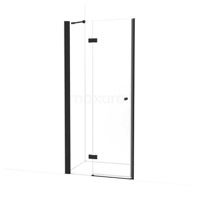 Amber Duschtür | 95 cm Matt Schwarz Klarglas Drehtür WTC353210M