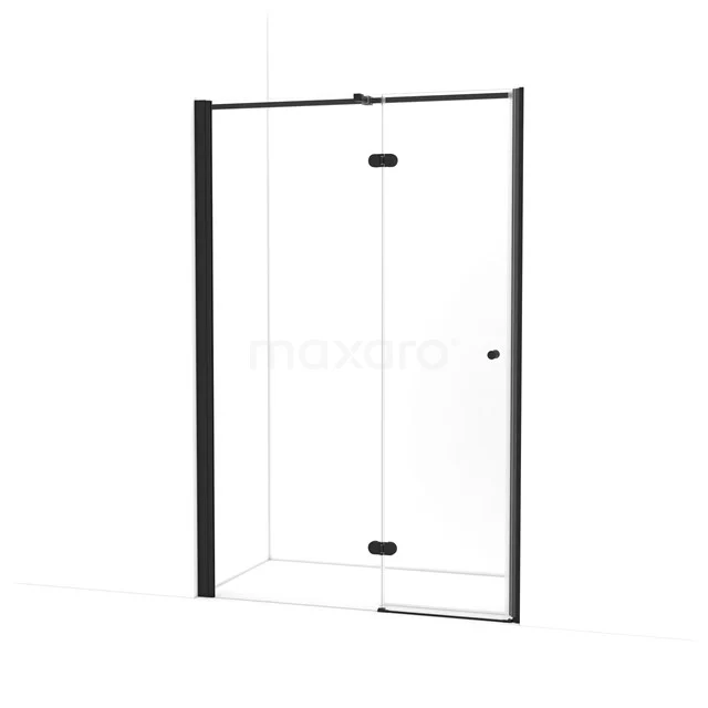 Amber Duschtür | 135 cm Matt Schwarz Klarglas Drehtür WTC753320M