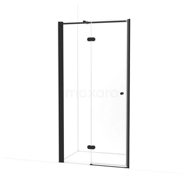 Amber Duschtür | 105 cm Matt Schwarz Klarglas Drehtür WTC453320M