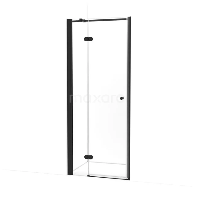 Amber Shower door | 85 cm Matte black Clear glass Pivot door WTC253320M