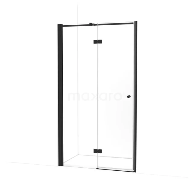 Amber Duschtür | 115 cm Matt Schwarz Klarglas Drehtür WTC553310M