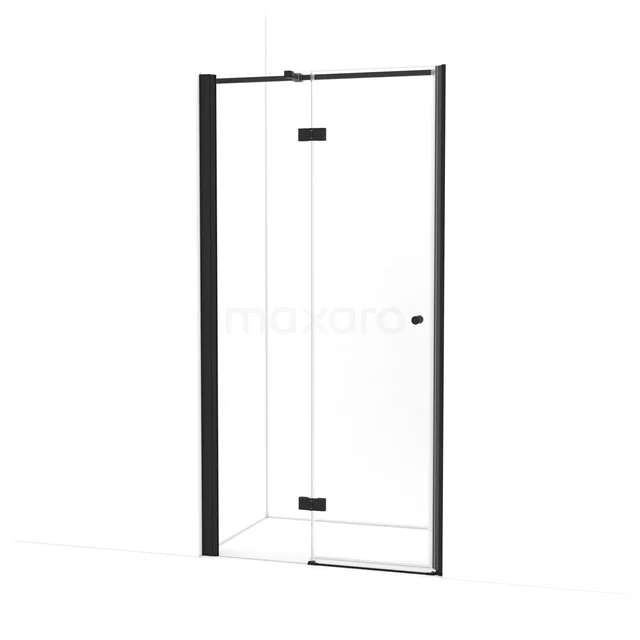 Amber Duschtür | 105 cm Matt Schwarz Klarglas Drehtür WTC453310M