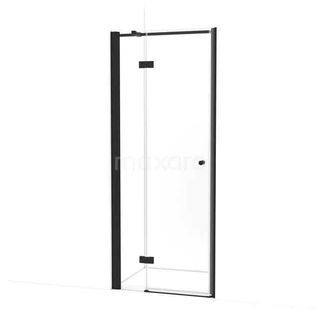 Amber Duschtür | 85 cm Matt Schwarz Klarglas Drehtür WTC253310M