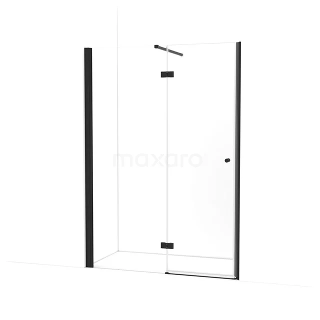 Amber Duschtür | 145 cm Matt Schwarz Klarglas Drehtür WTC763110M