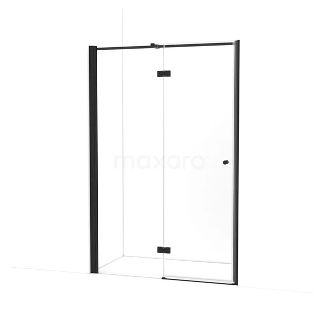 Amber Duschtür | 135 cm Matt Schwarz Klarglas Drehtür WTC663310M