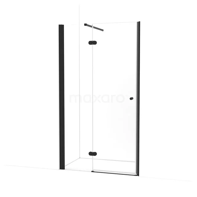 Amber Duschtür | 115 cm Matt Schwarz Klarglas Drehtür WTC463120M