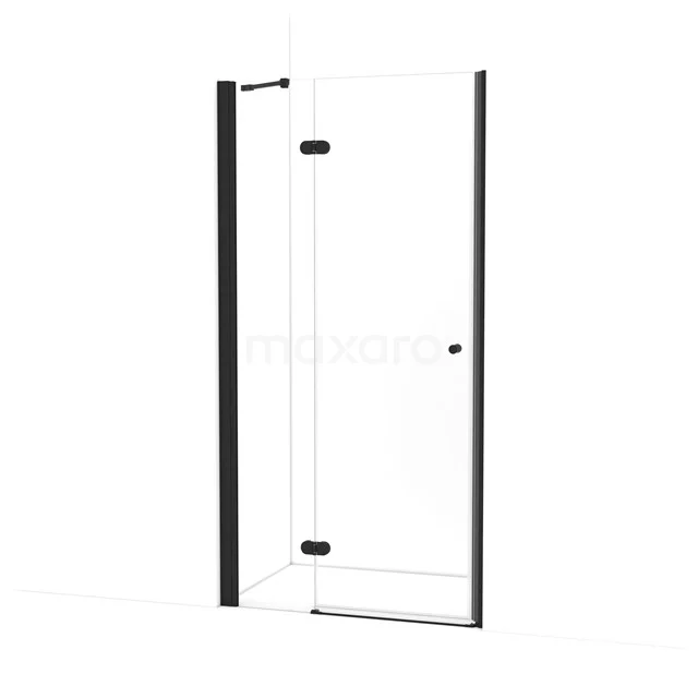 Amber Duschtür | 105 cm Matt Schwarz Klarglas Drehtür WTC363220M