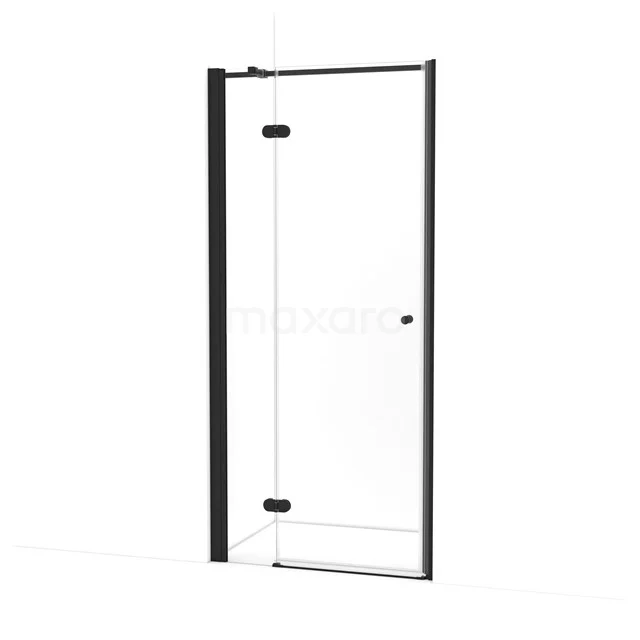 Amber Duschtür | 95 cm Matt Schwarz Klarglas Drehtür WTC263320M