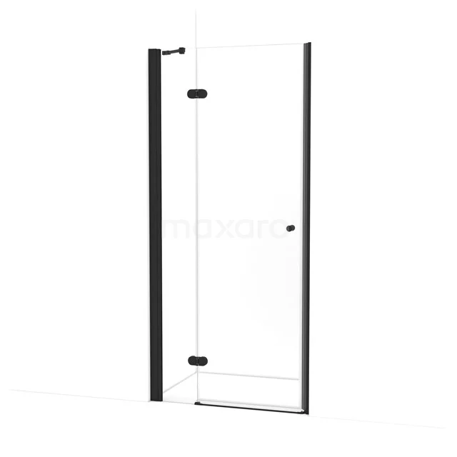 Amber Duschtür | 95 cm Matt Schwarz Klarglas Drehtür WTC263220M